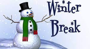 Winter Break text with Snowman image