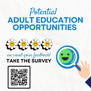 Image that says potential adult education opportunities