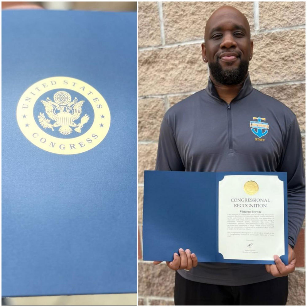 Mr. Vincent Brown with Congressional Recognition Certificate
