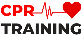Text saying "CPR Training" with red EKG line and Red heart 